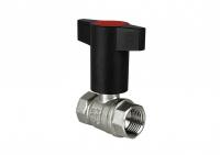 Кран шаровой N/P59 для ВОДЫ 1/2" ВР/ВР Т-образн. красн. руч. латунный НИКЕЛ. VALFEX 11Б27фт1М(72/18)
