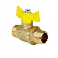 Кран шаровой N/P59 для ГАЗА 1/2" НР/НР ручка-бабочка, латунный VALFEX 11Б27фтМ (96/24)